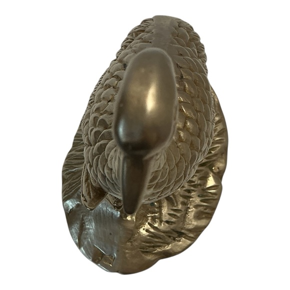 Brass Crane Figurine Stork Egret Heron Bird Paperweight Decor MCM Vintage 1970s - Picture 13 of 16